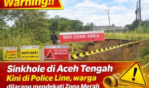 BREAKING NEWS Sinkhole Aceh Tengah Meluas, Area Ditetapkan Zona Merah