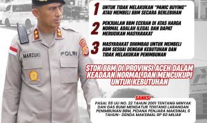 Pastikan Pasokan Energi Kondusif, Kapolda Aceh Imbau Masyarakat Tidak Panic Buying BBM
