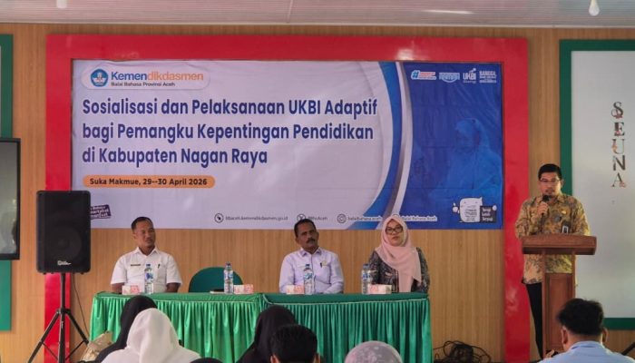 Balai Bahasa Provinsi Aceh Gelar Sosialisasi dan UKBI Adaptif di Nagan Raya: Dorong Peningkatan Literasi dan Kemahiran Berbahasa Indonesia 
