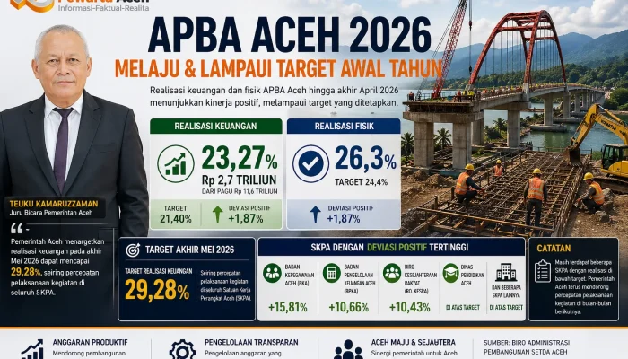 Kinerja Positif APBA 2026: Realisasi April Capai 23,27 Persen, Lampaui Target Awal Tahun