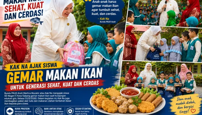 Cegah Stunting dan Tingkatkan Kecerdasan, Bunda PAUD Aceh Kampanyekan Gerakan Makan Ikan di Sabang