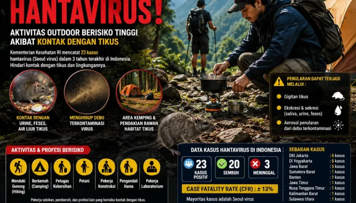 Kemenkes Temukan 23 Kasus Hantavirus, Pendaki dan Petani Wajib Waspada