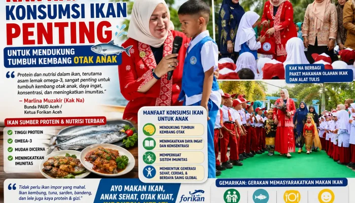 Dukung Tumbuh Kembang Otak Anak, Bunda PAUD Aceh Kampanyekan Gemar Makan Ikan di Sabang