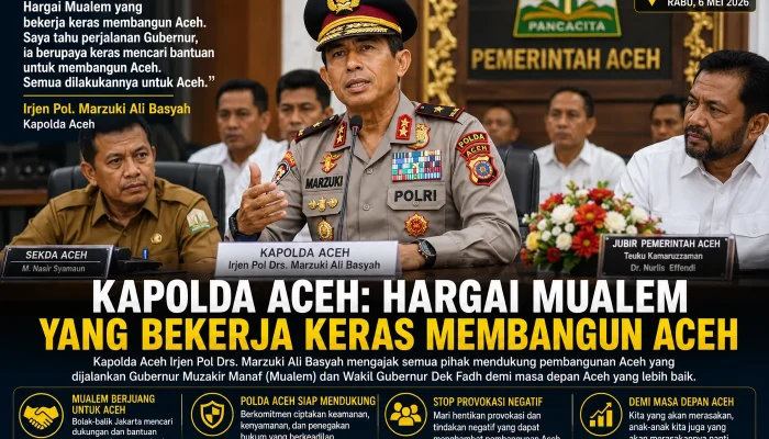 Kapolda Aceh Ajak Masyarakat Hargai Upaya Gubernur Mualem Bangun Daerah