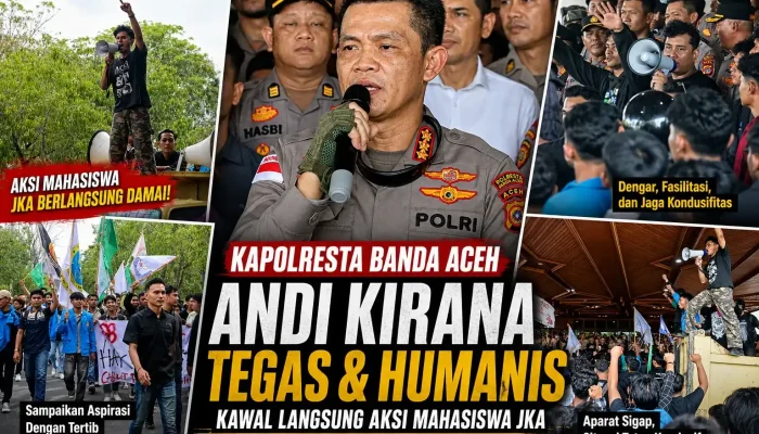 Kawal Demo JKA, Kapolresta Banda Aceh Tampilkan Sosok Tegas dan Humanis