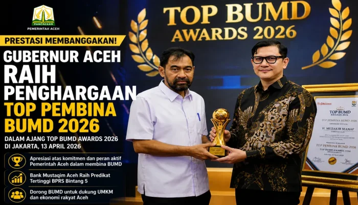 Gubernur Aceh Raih Penghargaan Nasional Top Pembina BUMD 2026