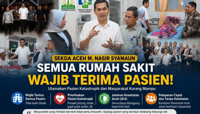 Sekda Aceh Tegaskan Rumah Sakit Wajib Layani Pasien Tanpa Hambatan Administrasi