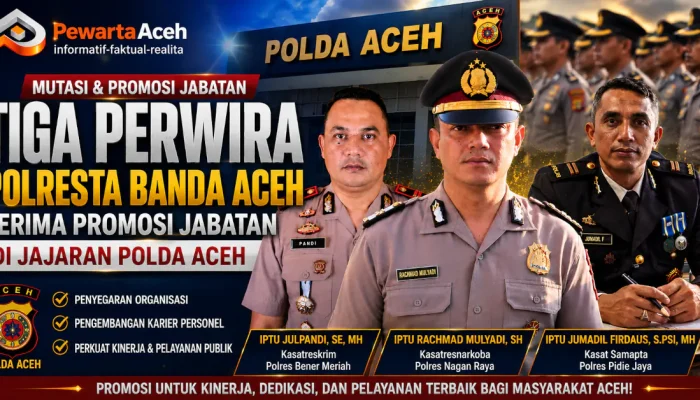 Tiga Perwira Polresta Banda Aceh Naik Jabatan di Jajaran Polda Aceh