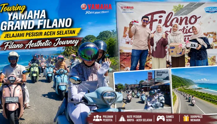 Puluhan Peserta Ikuti Touring Grand Filano Aesthetic Journey di Jalur Pesisir Aceh Selatan