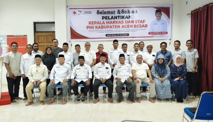 Ketua PMI Aceh Besar Lantik Tujuh Pengurus Markas, Pendataan Aset Jadi Prioritas Utama