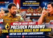 Mualem Surati Presiden Prabowo, Dorong Hilirisasi Migas Blok Andaman di KEK Arun