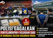 Empat Pemuda Ditangkap Usai Selundupkan 4 Kg Sabu di Bandara SIM