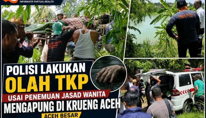 Wanita Asal Lamdingin Ditemukan Mengapung di Krueng Aceh