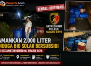 Satreskrim Nagan Raya Amankan 2.000 Liter BBM Ilegal
