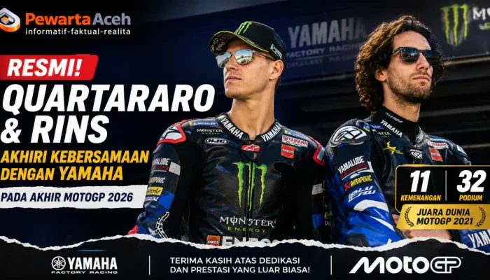Yamaha Resmi Depak Fabio Quartararo dan Alex Rins Akhir Musim MotoGP 2026