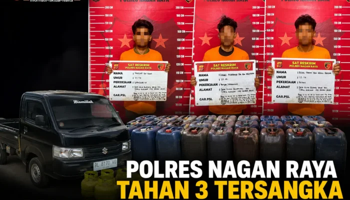 Polres Nagan Raya Tahan Tiga Tersangka Penyalahgunaan BBM Bersubsidi