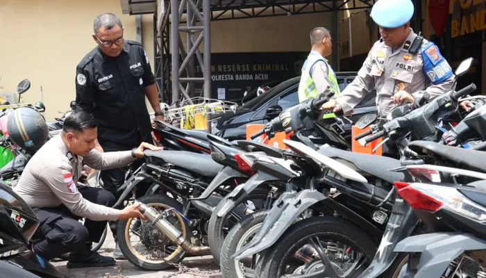 Satlantas Banda Aceh Sita 80 Motor Berknalpot Brong Sepanjang Juli