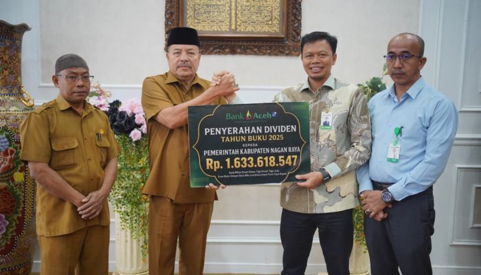 Bank Aceh Syariah Serahkan Dividen Rp1,63 Miliar ke Nagan Raya