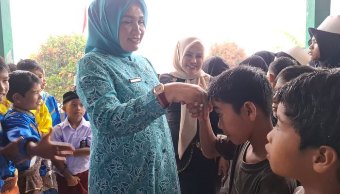 Kak Na Ajak Siswa SD di Simeulue Barat Gemar Makan Ikan