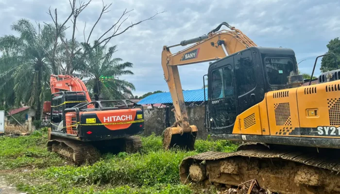 Polres Nagan Raya Amankan Dua Excavator dan Empat Terduga Tambang Ilegal