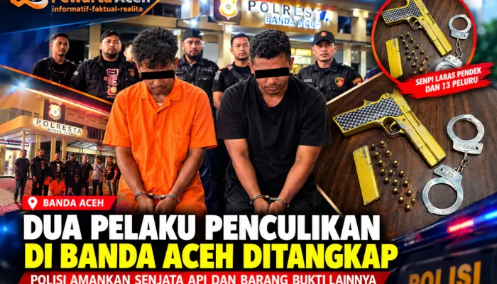 Dua Terduga Pelaku Penculikan di Banda Aceh Ditangkap, Senpi Diamankan