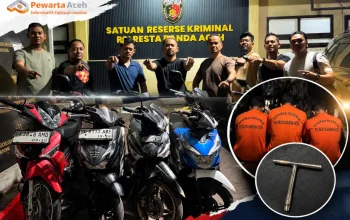 Polresta Banda Aceh Tangkap Tiga Pelaku Curanmor, Motor Dijual Rp11 Juta
